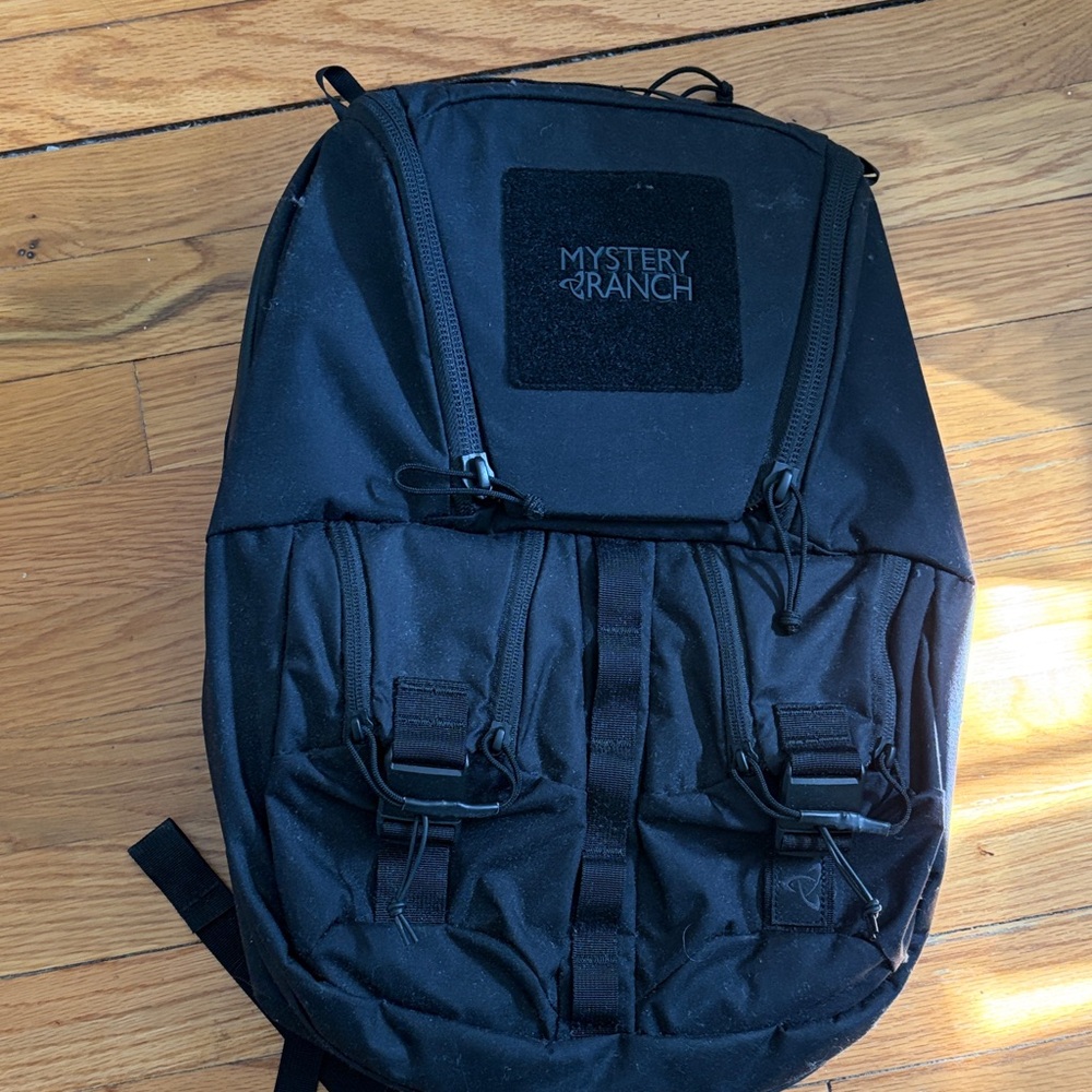 MYSTERY RANCH Black Tactical Daypack with Front Buckles
